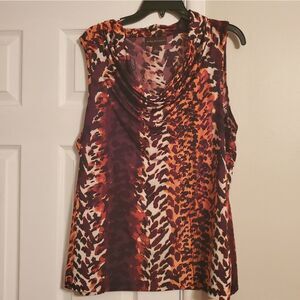 Dana Buchman Multicolor Animal Print Blouse